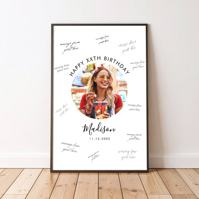 Photo Birthday Guest Signature Poster (Creator Uploaded)