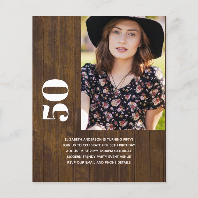 PHOTO BIRTHDAY INVITATION 50th 21st 18th 16th 30th Flyer (Front)