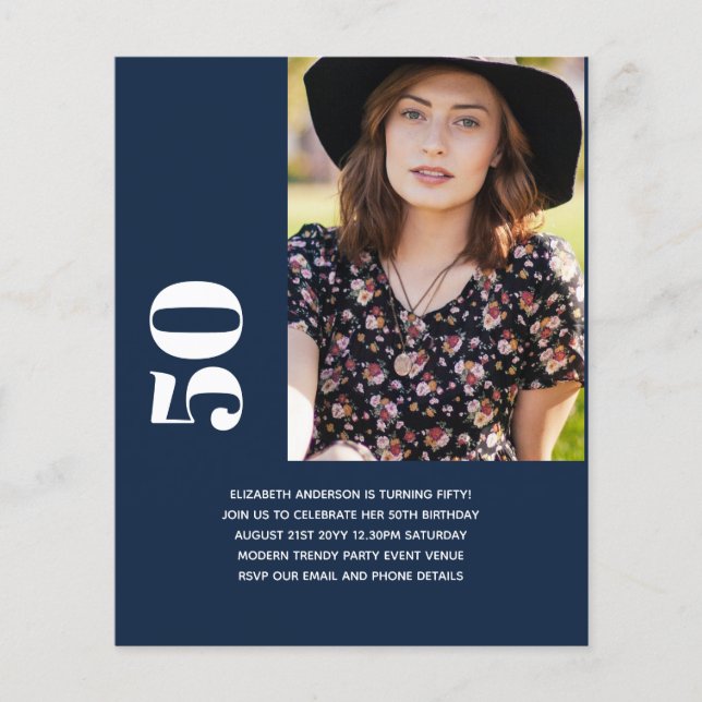 PHOTO BIRTHDAY INVITATION 50th 21st 18th 16th 30th Flyer (Front)