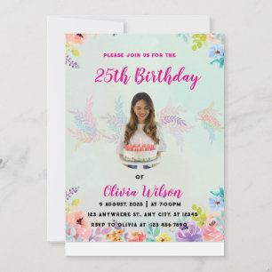 Photo Birthday Invitation – Editable Template