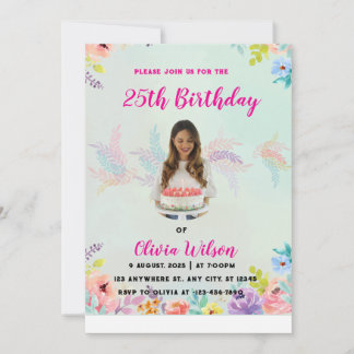 Photo Birthday Invitation – Editable Template