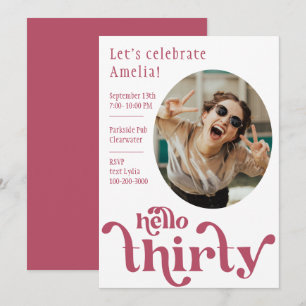 Photo Birthday Invitation for her   Thirty
