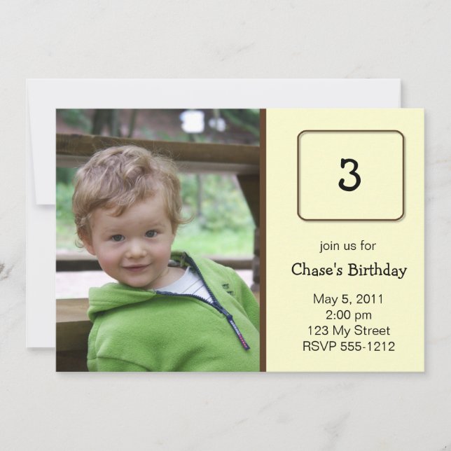 Photo Birthday Invitation  (#INV 008) (Front)
