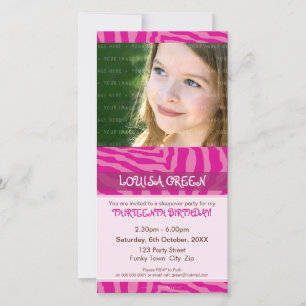 PHOTO BIRTHDAY INVITATIONS :: animal print 3