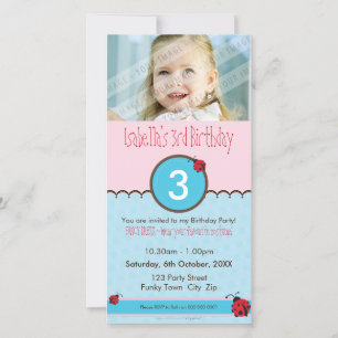 PHOTO BIRTHDAY INVITATIONS :: ladybird 3P