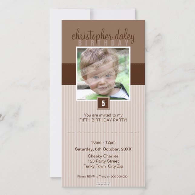 PHOTO BIRTHDAY INVITATIONS :: lovely square 7 (Front)