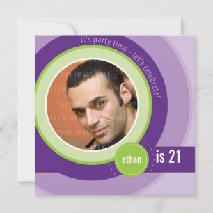 PHOTO BIRTHDAY INVITES :: circular 2SQ