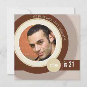 PHOTO BIRTHDAY INVITES :: circular 8SQ