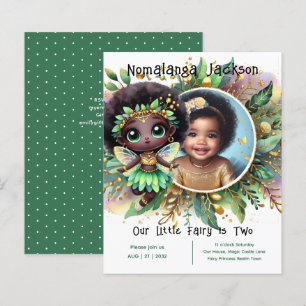 Photo Birthday Little Black Fairy Green Gold