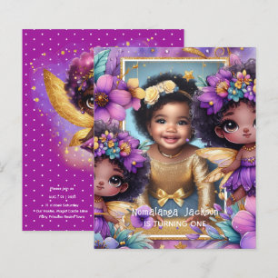 Photo Birthday Little Black Fairy Purple Gold