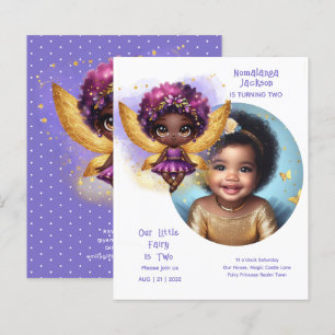 Photo Birthday Little Black Fairy Purple Gold