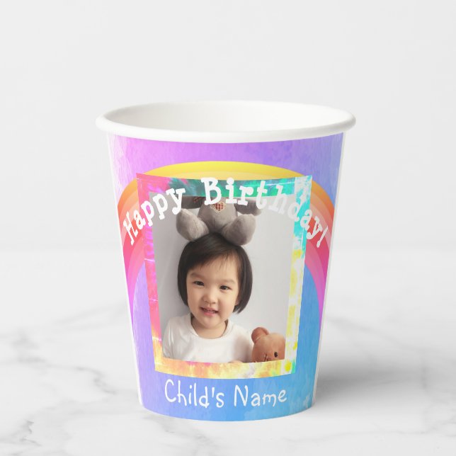 Photo Birthday Paper Cups - HAMbWG (Front)
