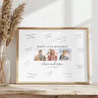 Photo Birthday Party Guest Signature