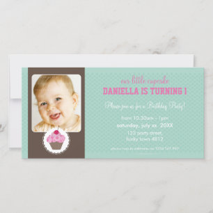 PHOTO BIRTHDAY PARTY INVITE :: cupcake 1L