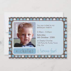 PHOTO BIRTHDAY PARTY  INVITES :: spotty 5L