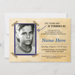 Photo Birthday Party Vintage Invite Paper Any Age