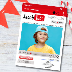 Photo Birthday Tube Party Invitation