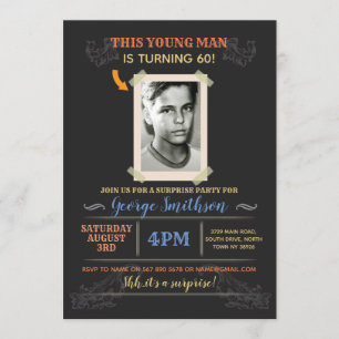 Photo Birthday Vintage Style Surprise Invitations