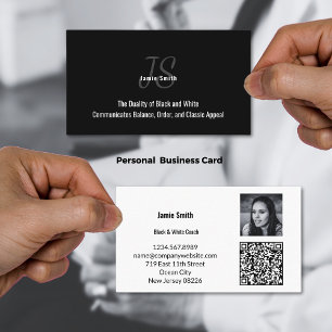 Photo Black and White Personal Business Card