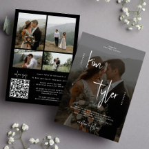 Photo black and white QR code wedding