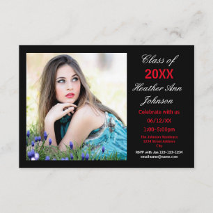 Photo Black Background - 3x5 Grad Announcement