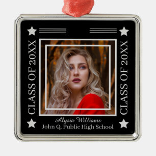 Photo Black Gray Class Year Graduation Metal Tree Decoration