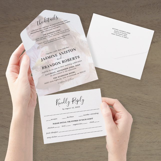 Photo Black & White All in One Wedding Invite (Creator Uploaded)