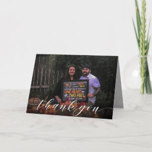 Photo Blank Inside Elegant Script Thank You Card