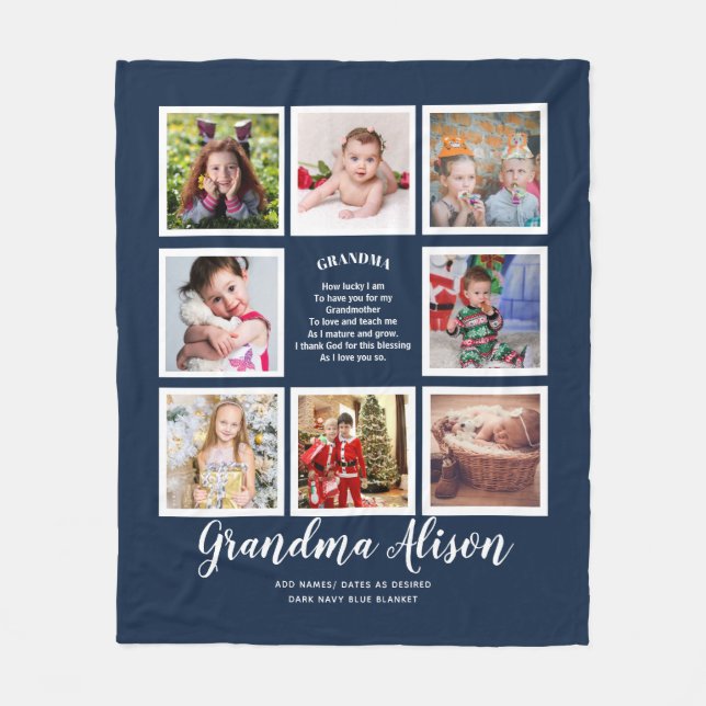 Photo Blanket Grandma Poem Grandpa Family Tree (Front)