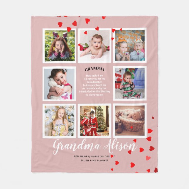 Photo Blanket Grandma Poem Grandpa Family Tree (Front)