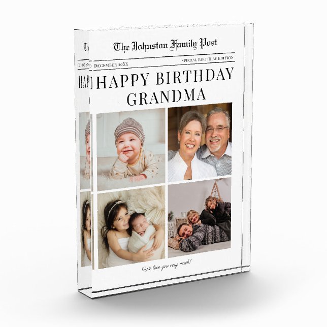 Photo Block Birthday Photo Collage for Grandma (Left)