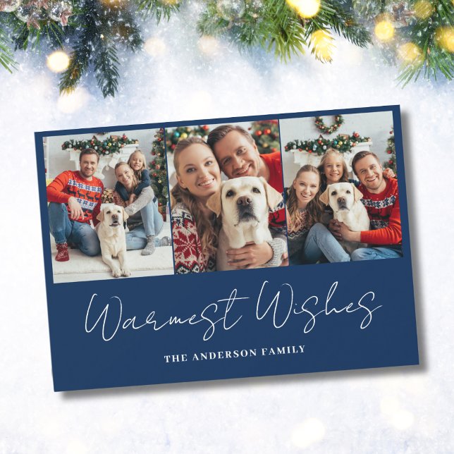 Photo Blue Christmas  Holiday Card (Creator Uploaded)
