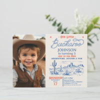 Photo Blue Cowboy Little Buckaroo Birthday