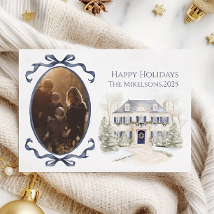 Photo Blue Manor Family Christmas Holiday Card
