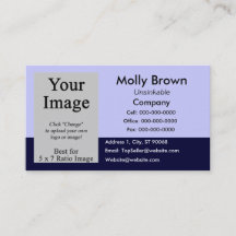 Photo Blue Navy Blank Business Card Template