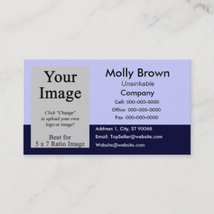 Photo Blue Navy Blank Business Card Template