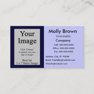 Photo Blue Navy Blank Business Card Template