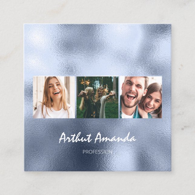 Photo Blue Sky Event Planner Hairdresser Makeup Square Business Card (Front)