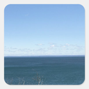 Photo Blue Sky Over Lake Superior   Square Sticker