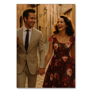 Photo Blush and Burgundy Table Number