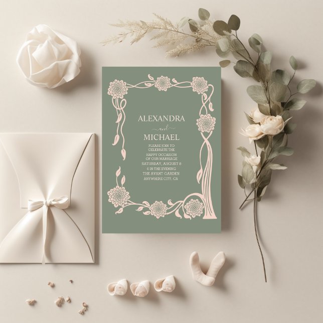 Photo Boho Chic Retro Floral Retro Invitation (Creator Uploaded)