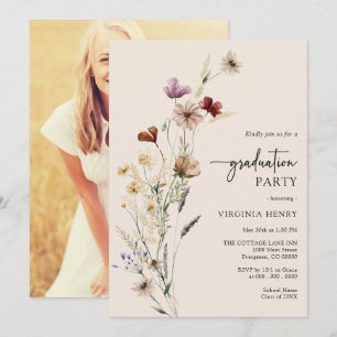 Photo Boho Graduation Invitation