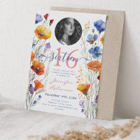 PHOTO Boho Watercolor Wildflowers Sweet 16 Party