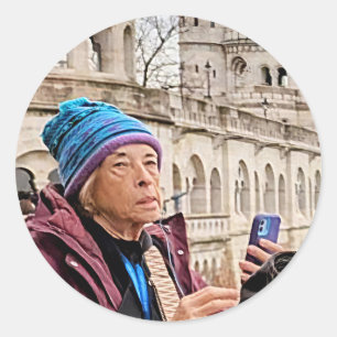 photo bomb classic round sticker