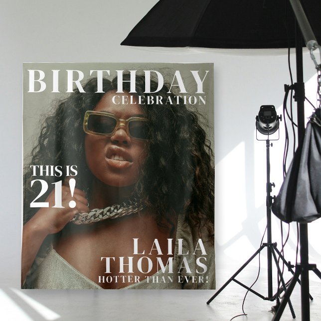 Photo Booth Birthday Party Magazine Cover Backdrop Tapestry (Photo Booth Birthday Party Magazine Cover Backdrop)