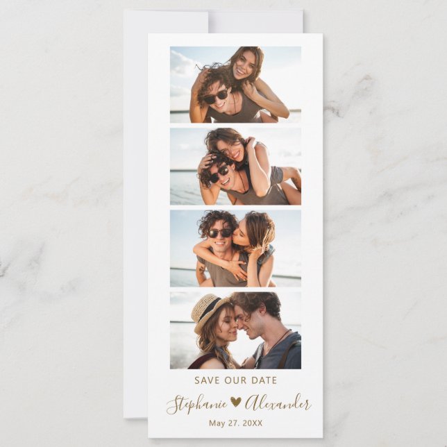 Photo Booth Bookmark Script Wedding Save the Date  (Front)