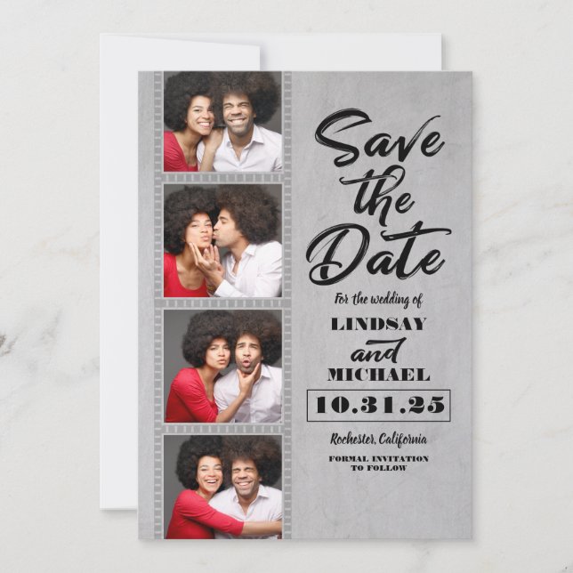 Photo Booth Bookmark Themed Fun Save the Date (Front)