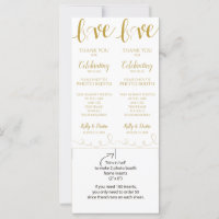Photo Booth Cards | Love Script - Gold & Beige
