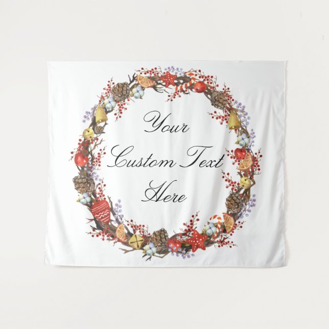 Photo Booth Decor, Christmas Wedding Back drop Tapestry (Front (Horizontal))