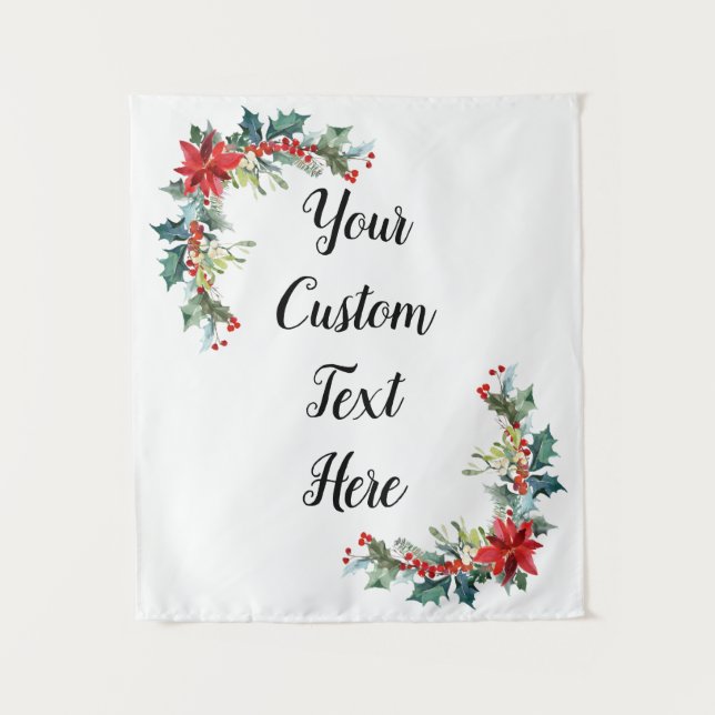 Photo Booth Decor, Holiday Wedding Back drop Tapestry (Front)